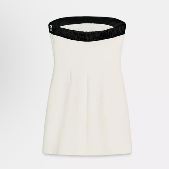 Zara Strapless Bow Dress White XL - Picture 9 of 12